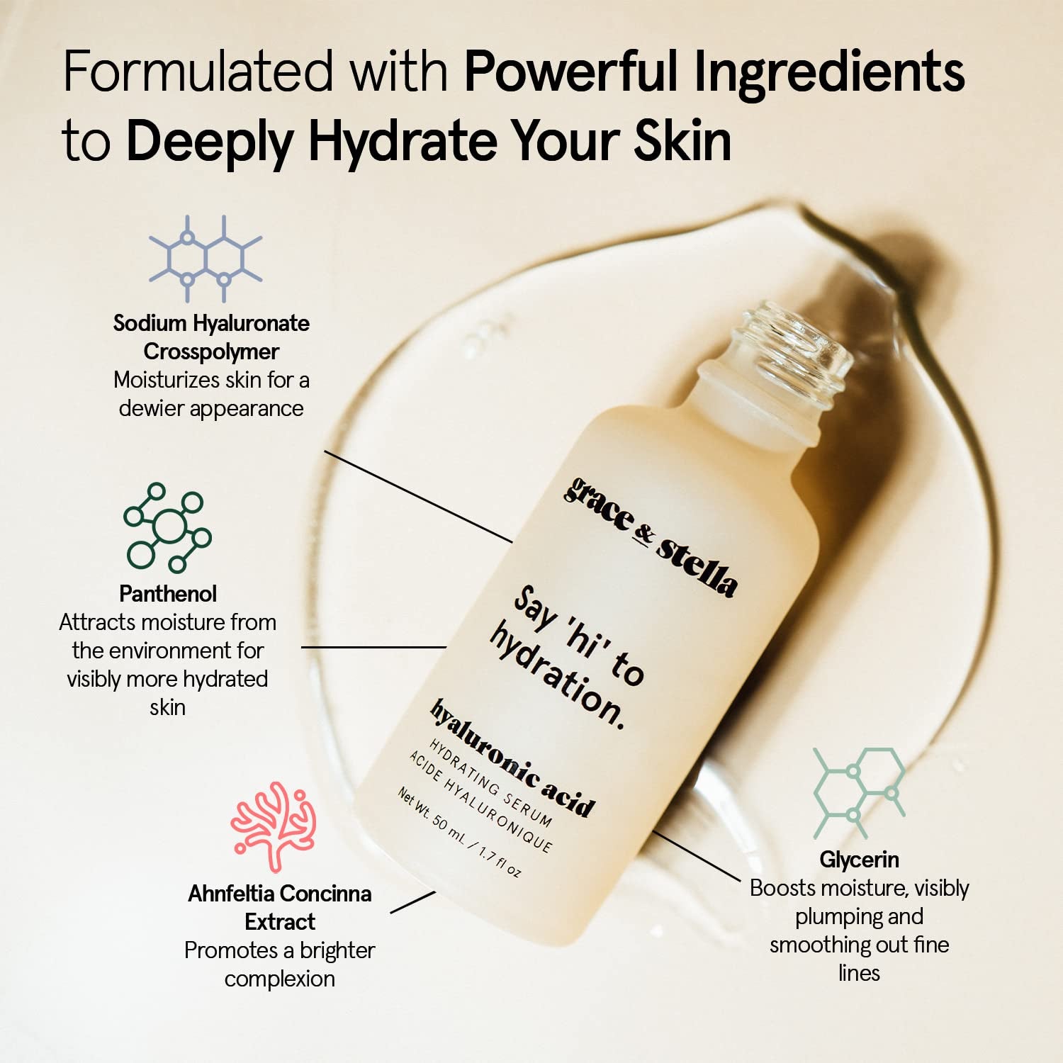 Award Winning Hyaluronic Acid Serum (50Ml/1.7 Fl Oz) Hydrating Hyaluronic Acid Serum for Face - Acido Hialuronico for Women - Remove Fine Lines, Wrinkles, anti Aging - Vegan Skincare