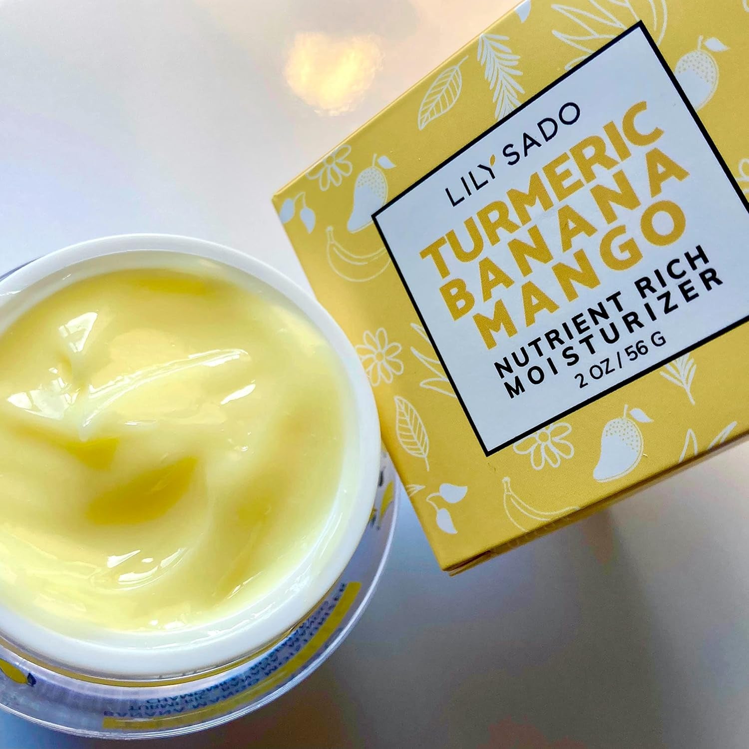 Turmeric Banana Mango Face Moisturizer - Luscious Creamy Nutrient-Rich Natural Daily Facial Cream W Chamomile & Rosemary - Vegan Anti-Aging Lotion for Wrinkles & Fine Lines