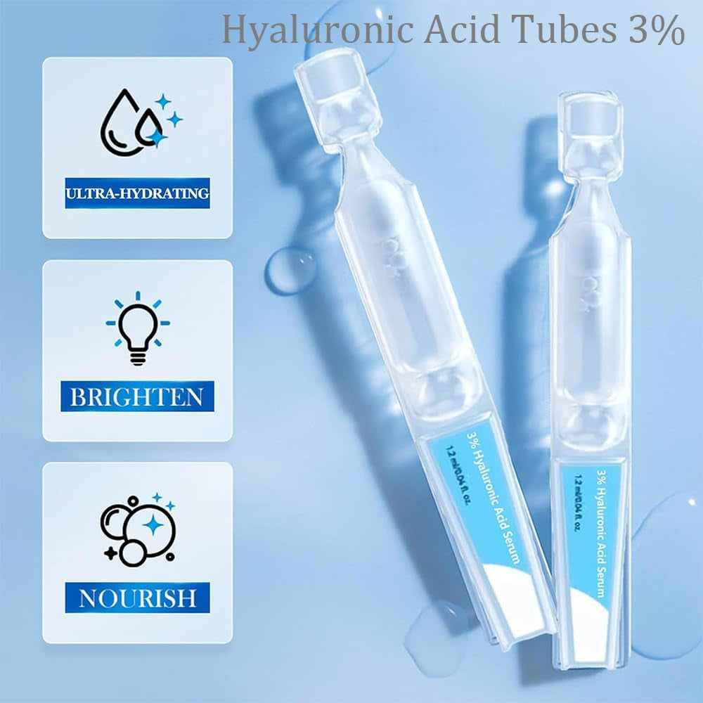 Turmskin Serum, Turmskin Hyaluronic Acid Serum, Hyaluronic Acid Tubes, 3% Hyaluronic Acid Serum Ultra-Hydrating Vials, Turmskin Serum Tubes, Ultra Hydrating Serum (3Pcs)