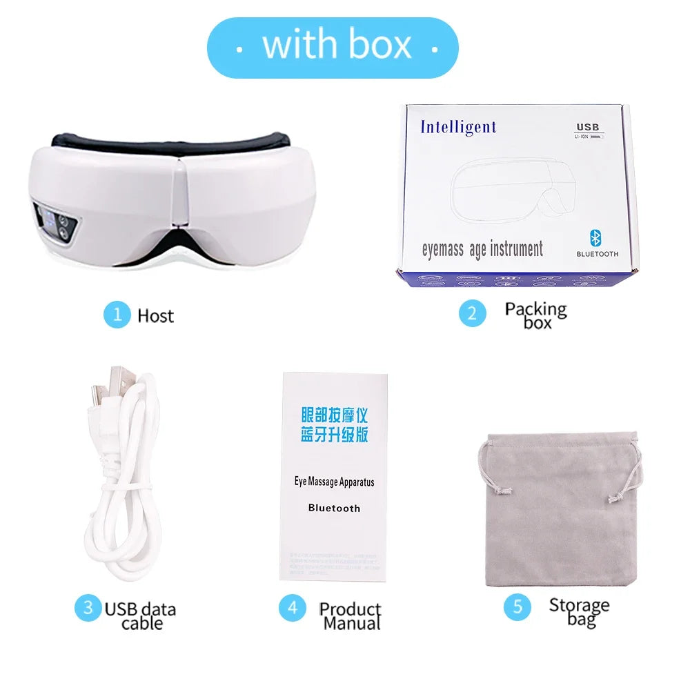 Masseur Oculaire Intelligent Pliable — Vibration, Compression & Musique Bluetooth