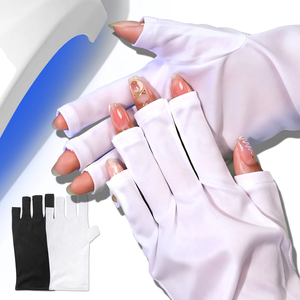 Gants anti-UV professionnels – Protection pour manucure, extensibles, sans doigts, pour usage à domicile et en extérieur