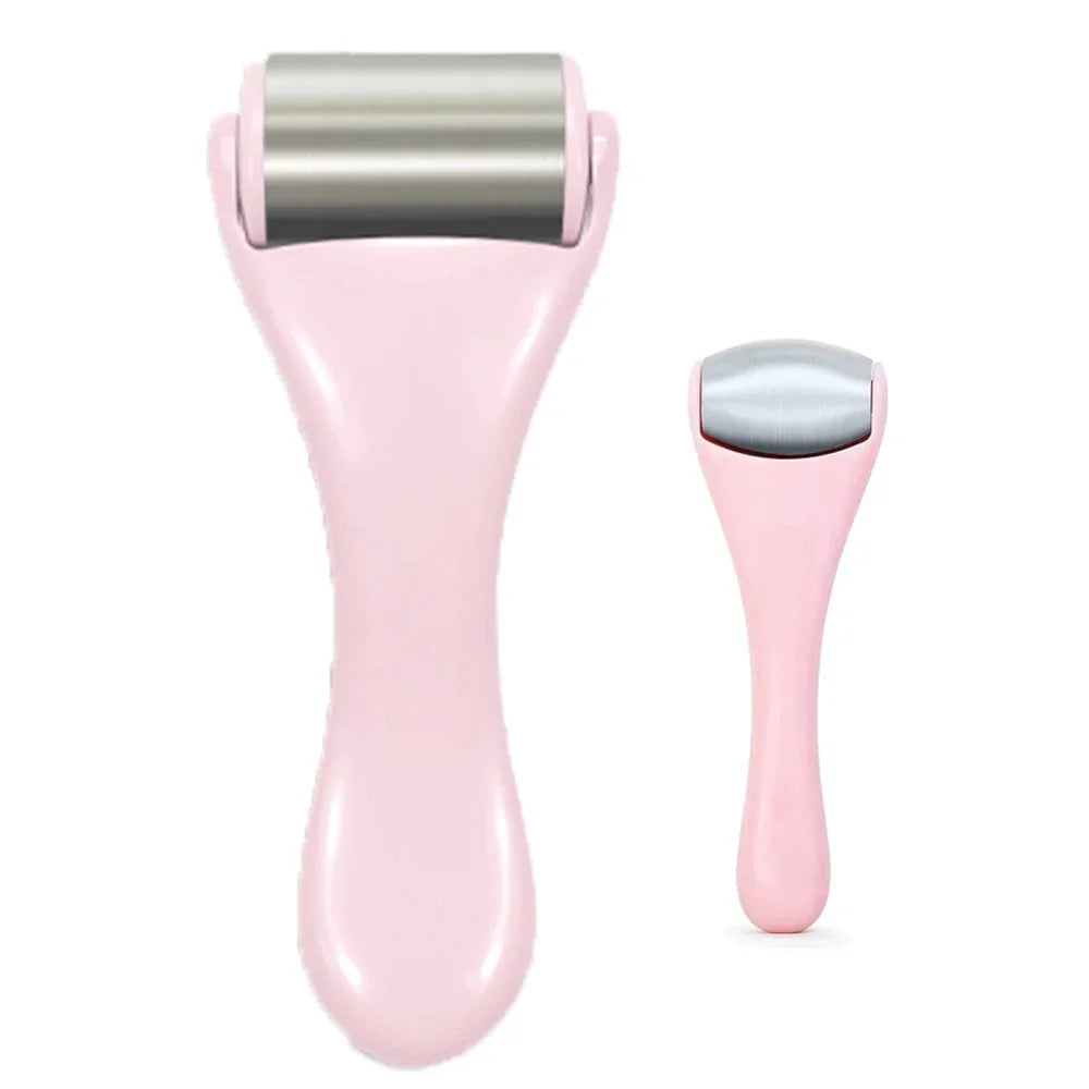 Rouleau de glace pour massage facial – Masseur en acier inoxydable, soulagement des poches, anti-rides, soin de la peau