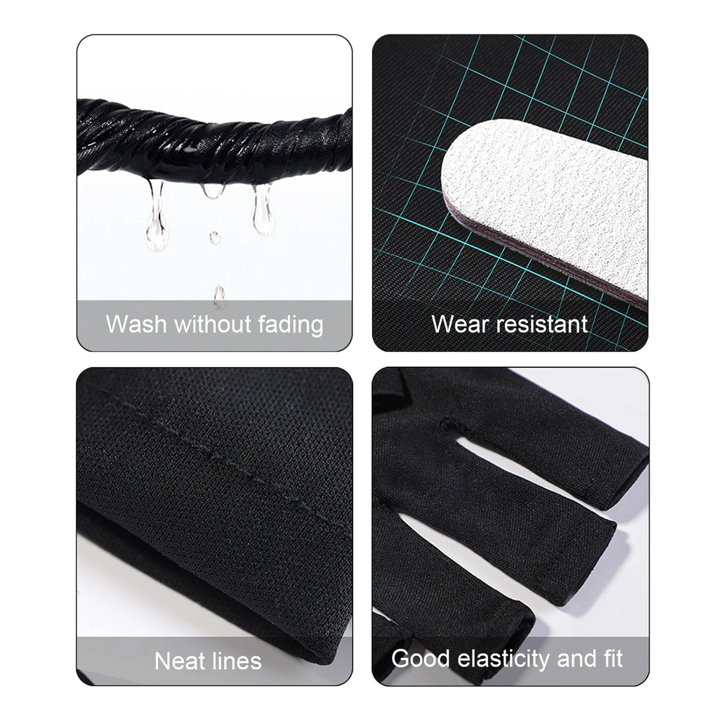 Gants anti-UV professionnels – Protection pour manucure, extensibles, sans doigts, pour usage à domicile et en extérieur