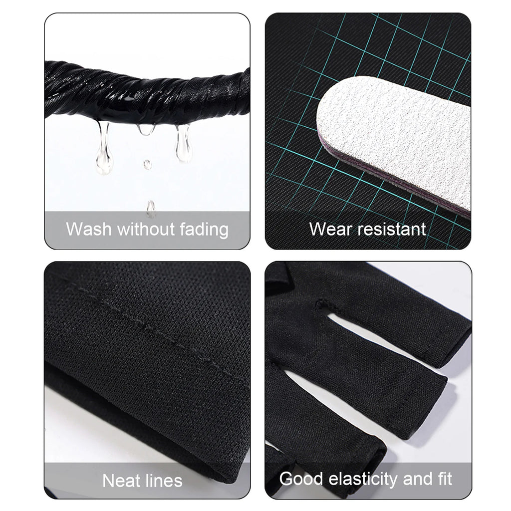 Gants anti-UV professionnels – Protection pour manucure, extensibles, sans doigts, pour usage à domicile et en extérieur