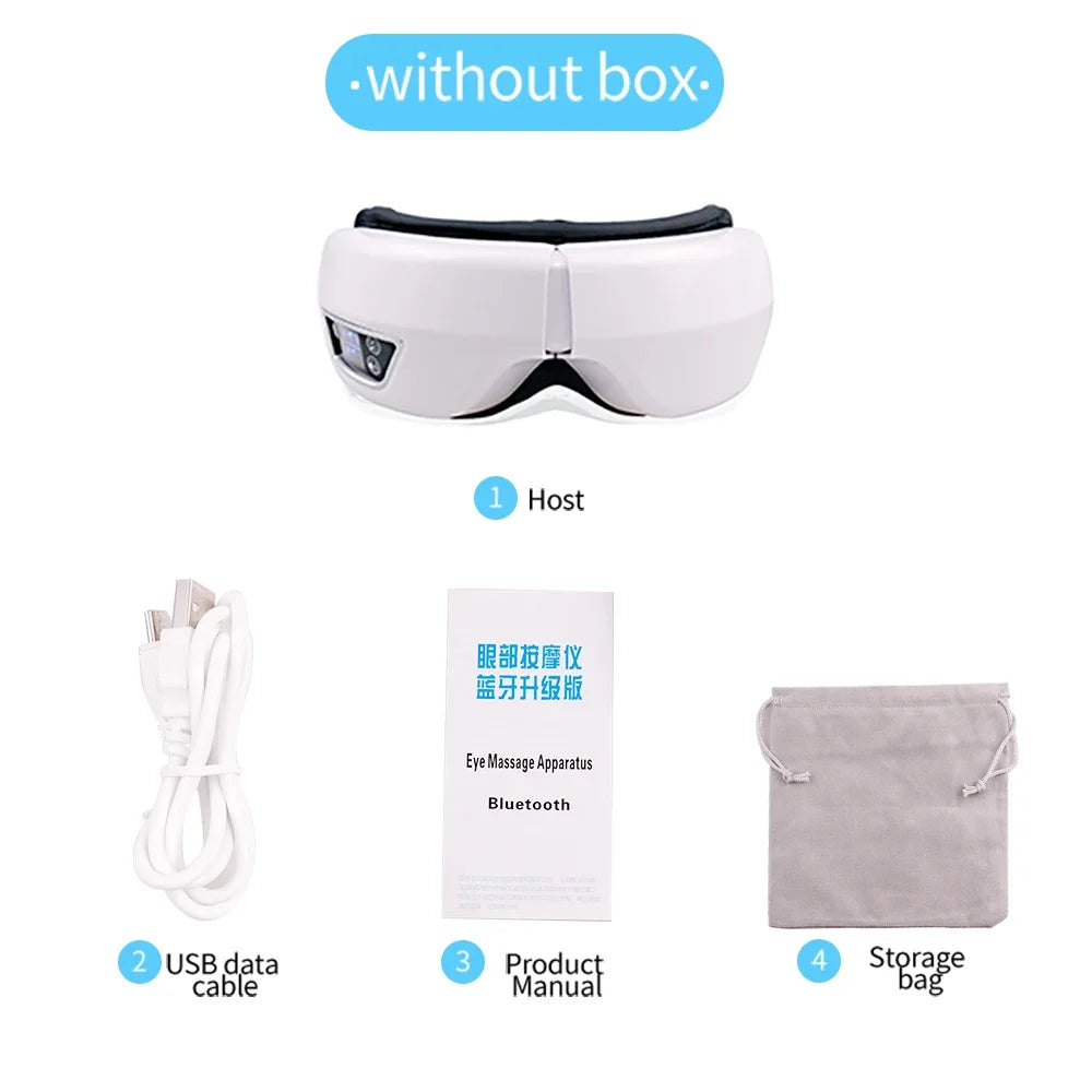 Masseur Oculaire Intelligent Pliable — Vibration, Compression & Musique Bluetooth