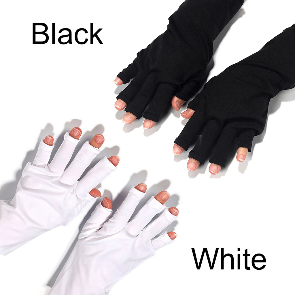 Gants anti-UV professionnels – Protection pour manucure, extensibles, sans doigts, pour usage à domicile et en extérieur