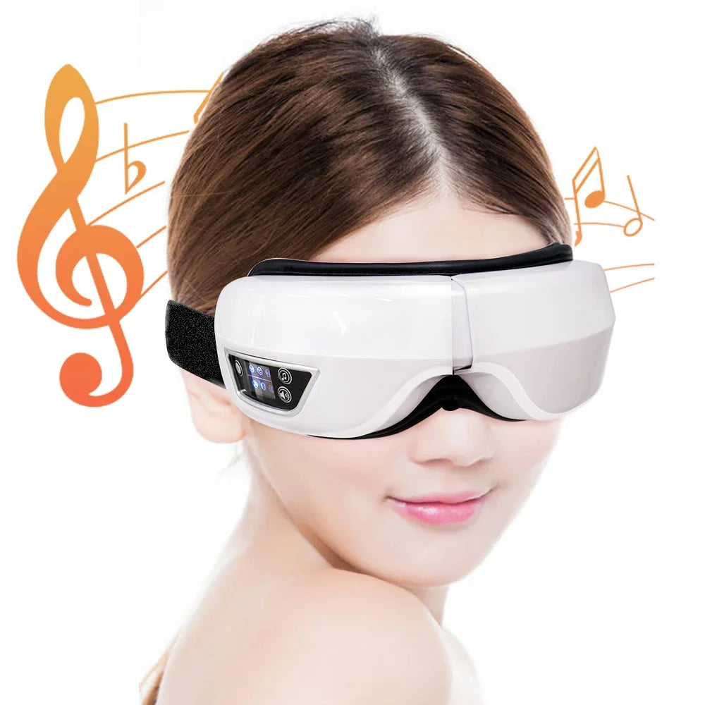 Masseur oculaire intelligent 6D à vibration – Airbag, compression, soin des yeux, musique Bluetooth, masque de sommeil