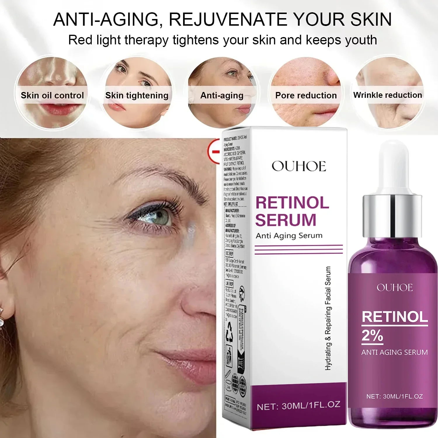 Sérum Visage Rétinol — Anti-Rides & Lissant Puissant