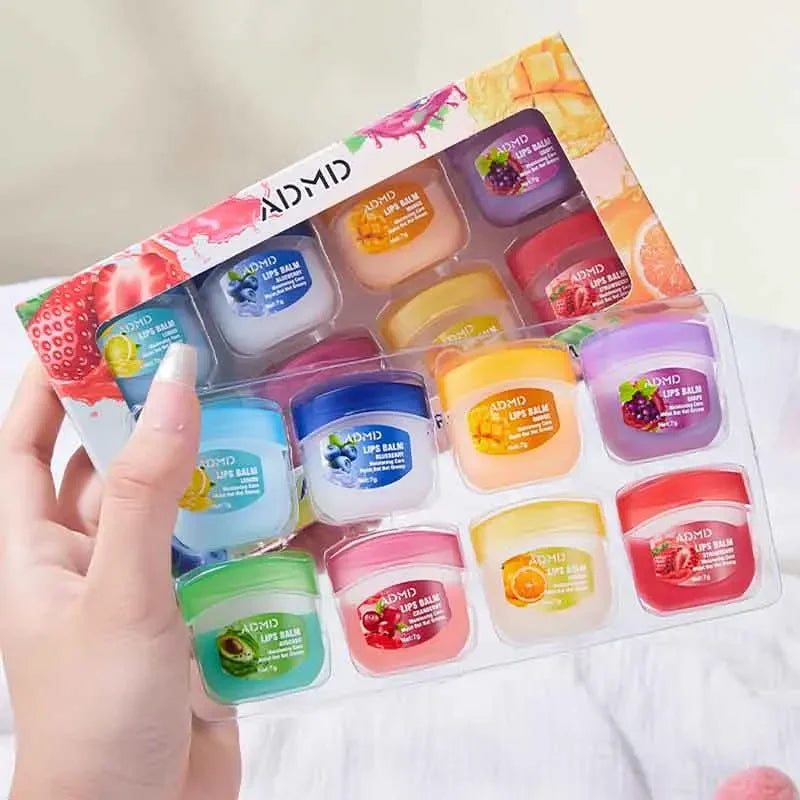 Coffret 8 Baumes à Lèvres Fruités — Hydratation & Soin Anti-Gérures