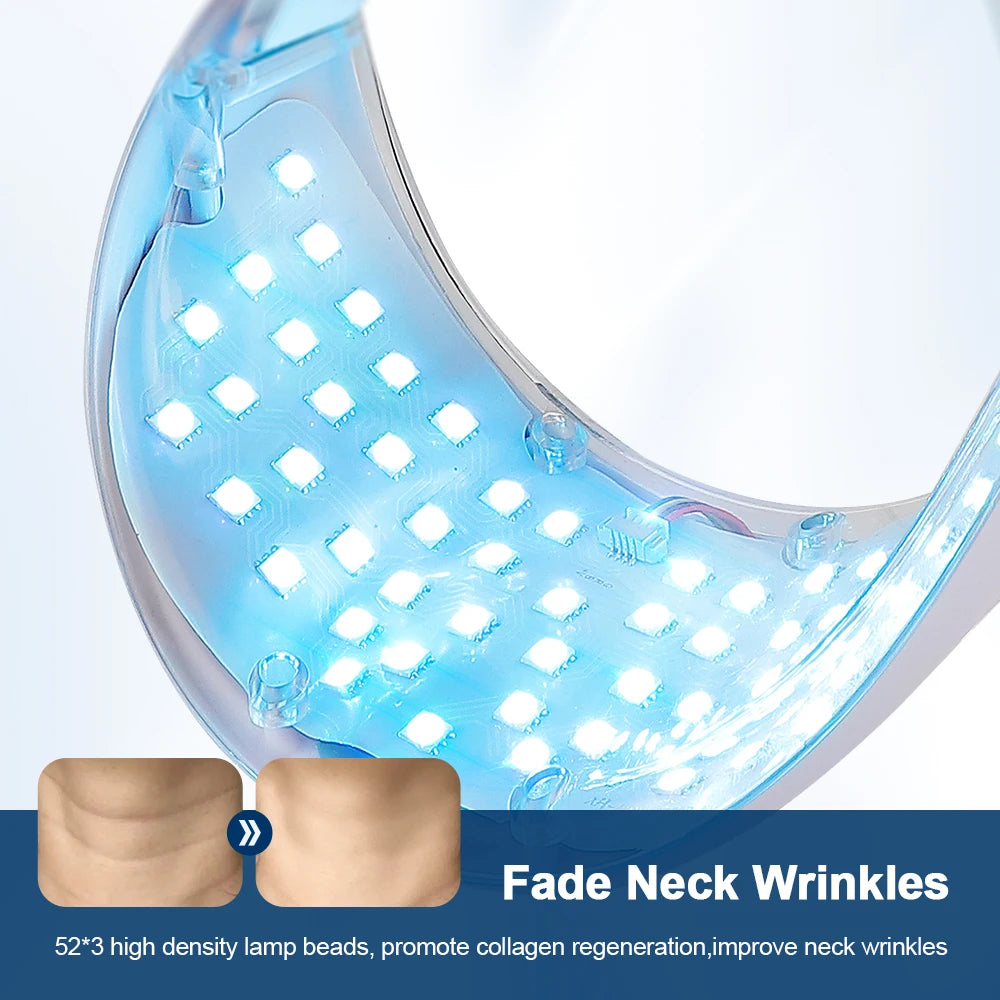 Machine de beauté faciale LED 7 couleurs sans fil – Masque rajeunissant pour le visage et le cou, resserrement de la peau