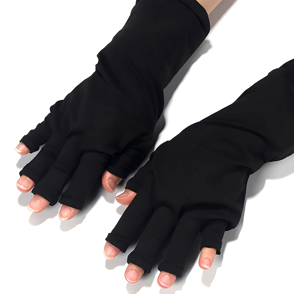 Gants anti-UV professionnels – Protection pour manucure, extensibles, sans doigts, pour usage à domicile et en extérieur
