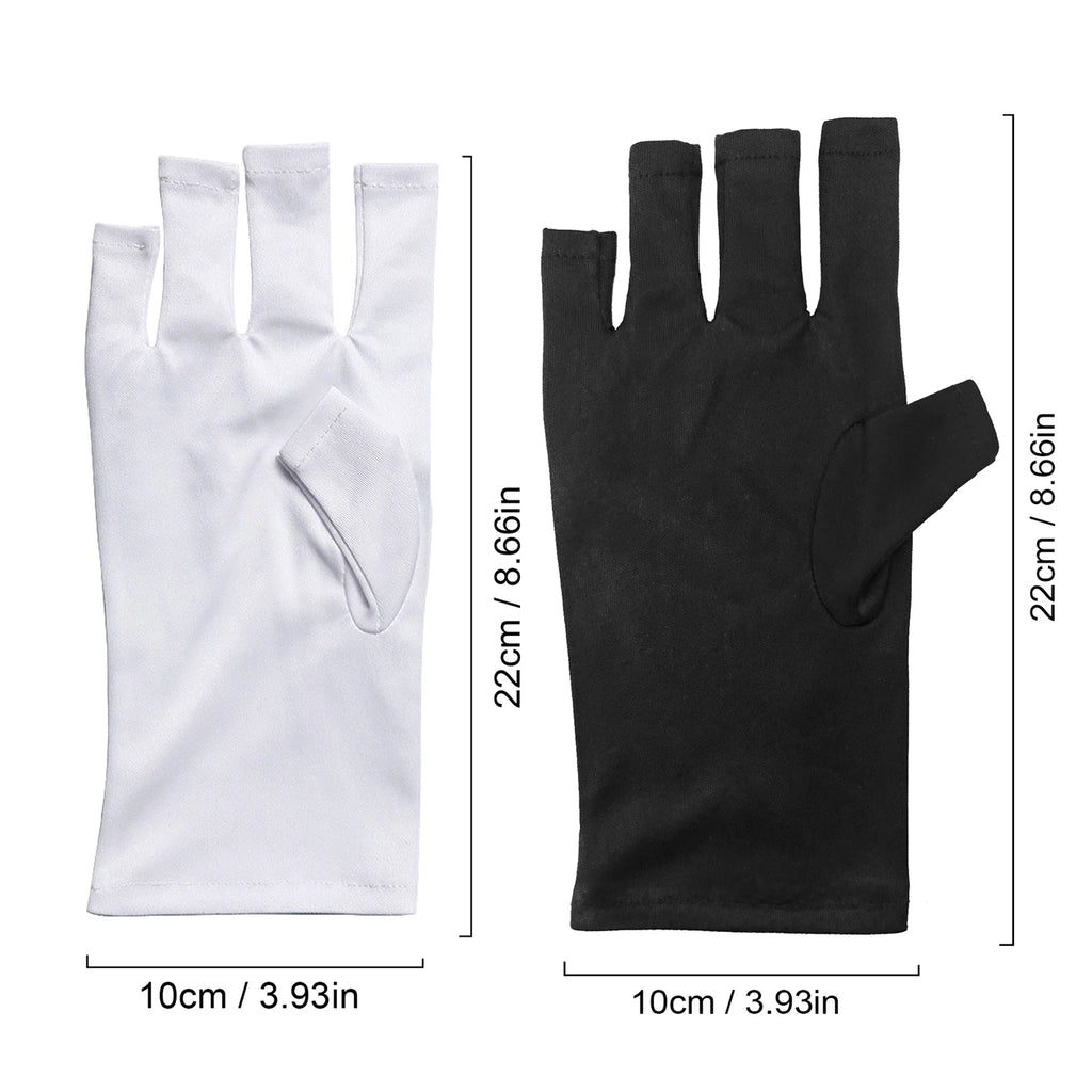 Gants anti-UV professionnels – Protection pour manucure, extensibles, sans doigts, pour usage à domicile et en extérieur