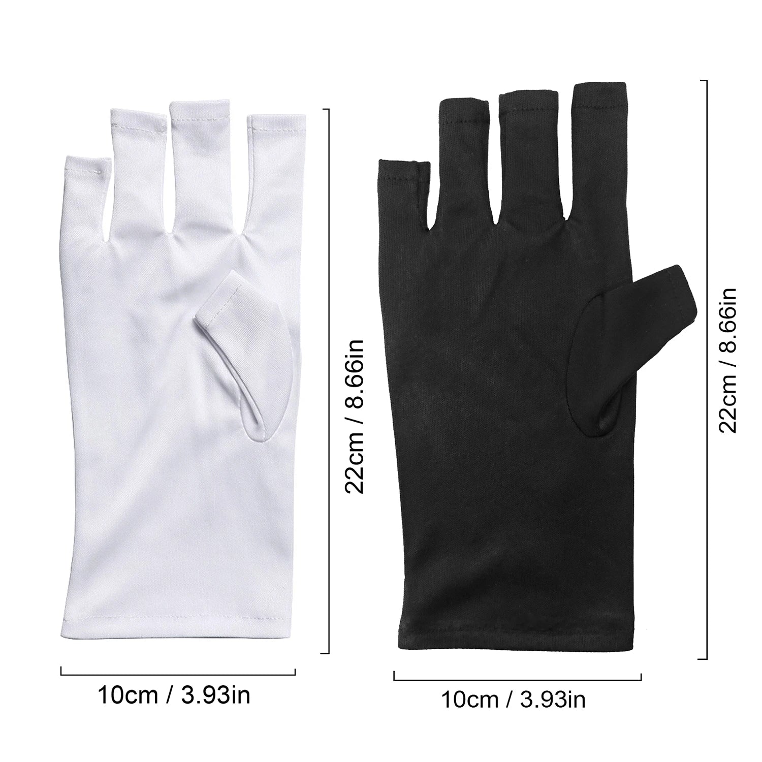 Gants anti-UV professionnels – Protection pour manucure, extensibles, sans doigts, pour usage à domicile et en extérieur