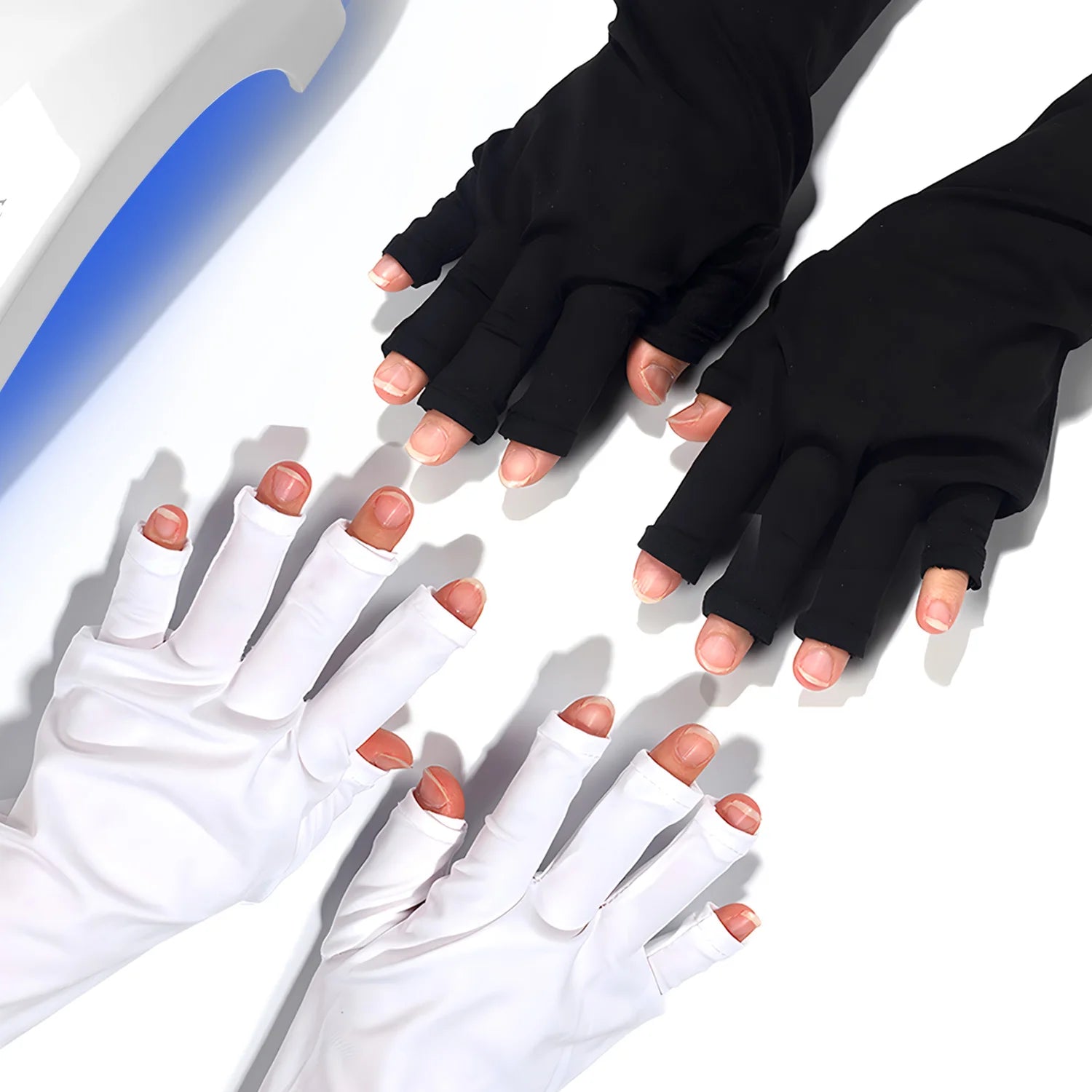 Gants anti-UV professionnels – Protection pour manucure, extensibles, sans doigts, pour usage à domicile et en extérieur