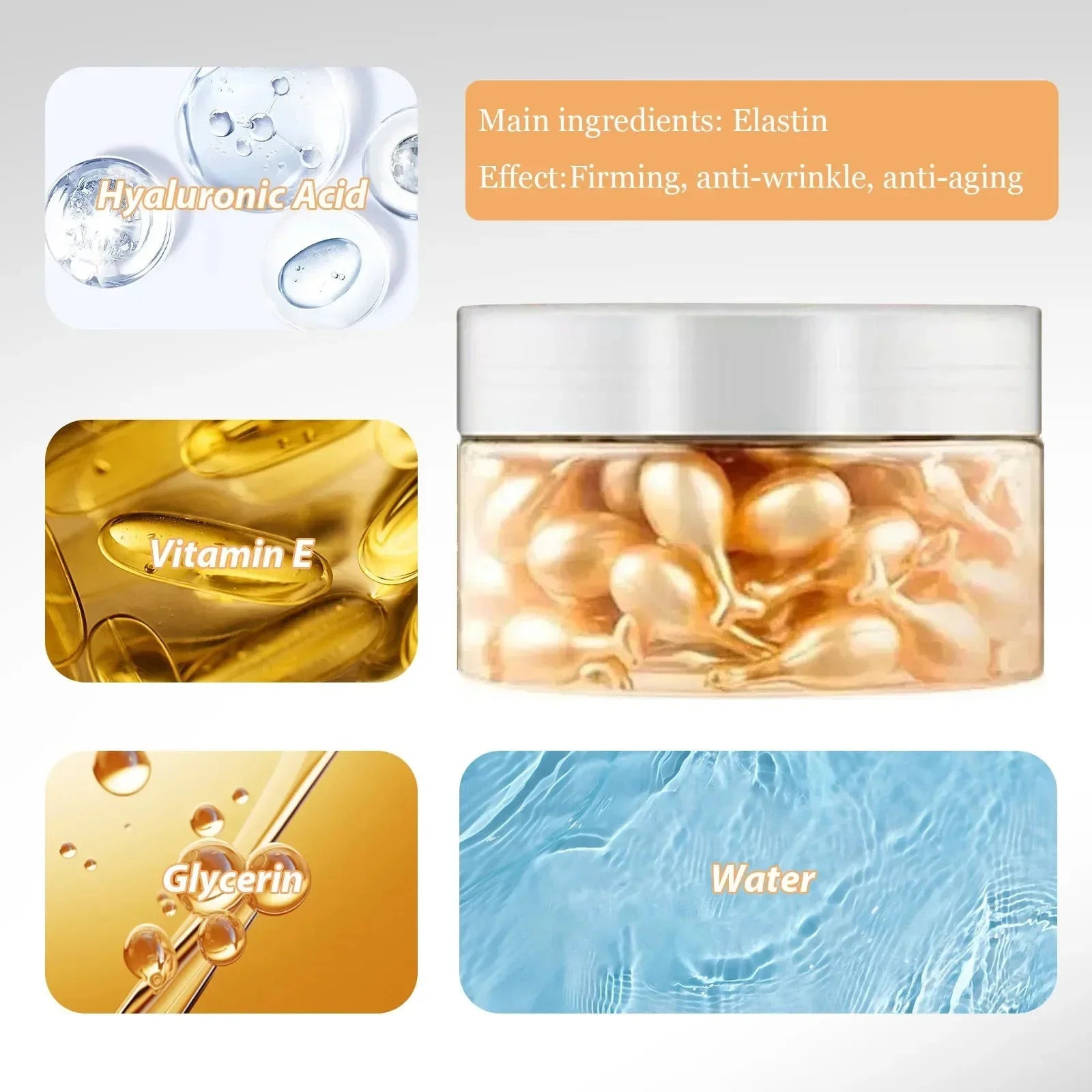 Capsules Sérum Collagène Visage 50 pcs — Anti-Âge & Éclat