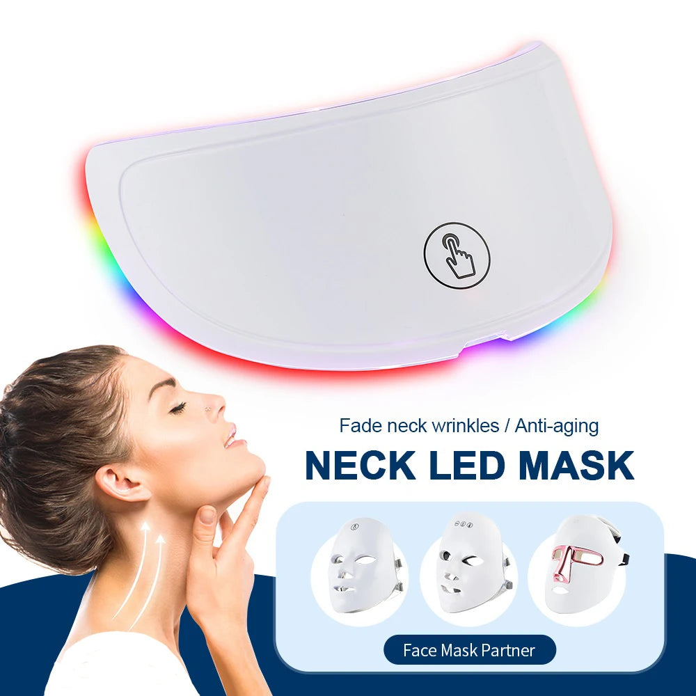 Machine de beauté faciale LED 7 couleurs sans fil – Masque rajeunissant pour le visage et le cou, resserrement de la peau