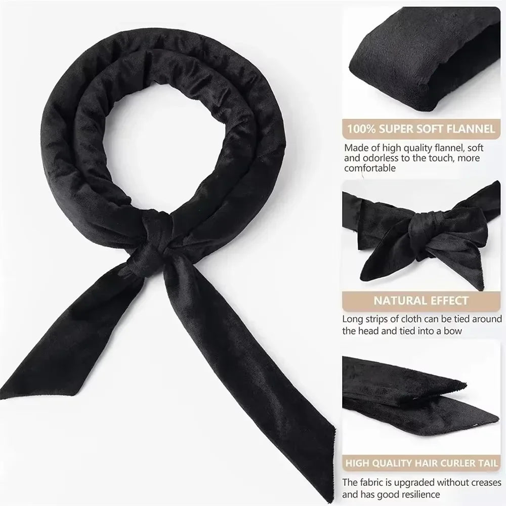 Rouleaux coiffants sans chaleur – Bandeau bouclant, bigoudis doux en satin, bonnet de nuit, outils de coiffage