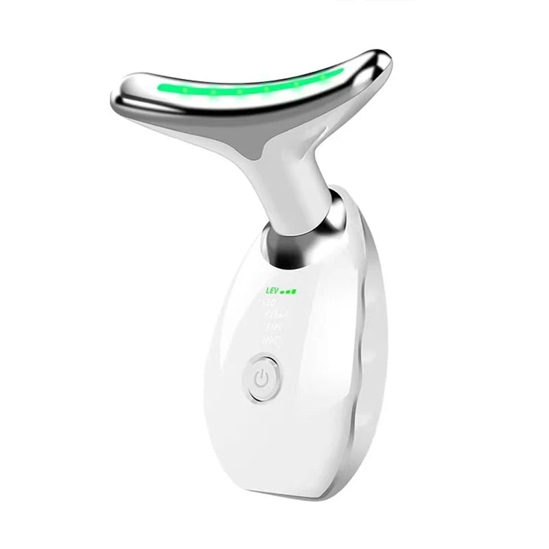 Appareil lifting visage et cou EMS 7 couleurs – Masseur raffermissant, thérapie LED photonique, anti-rides, double menton