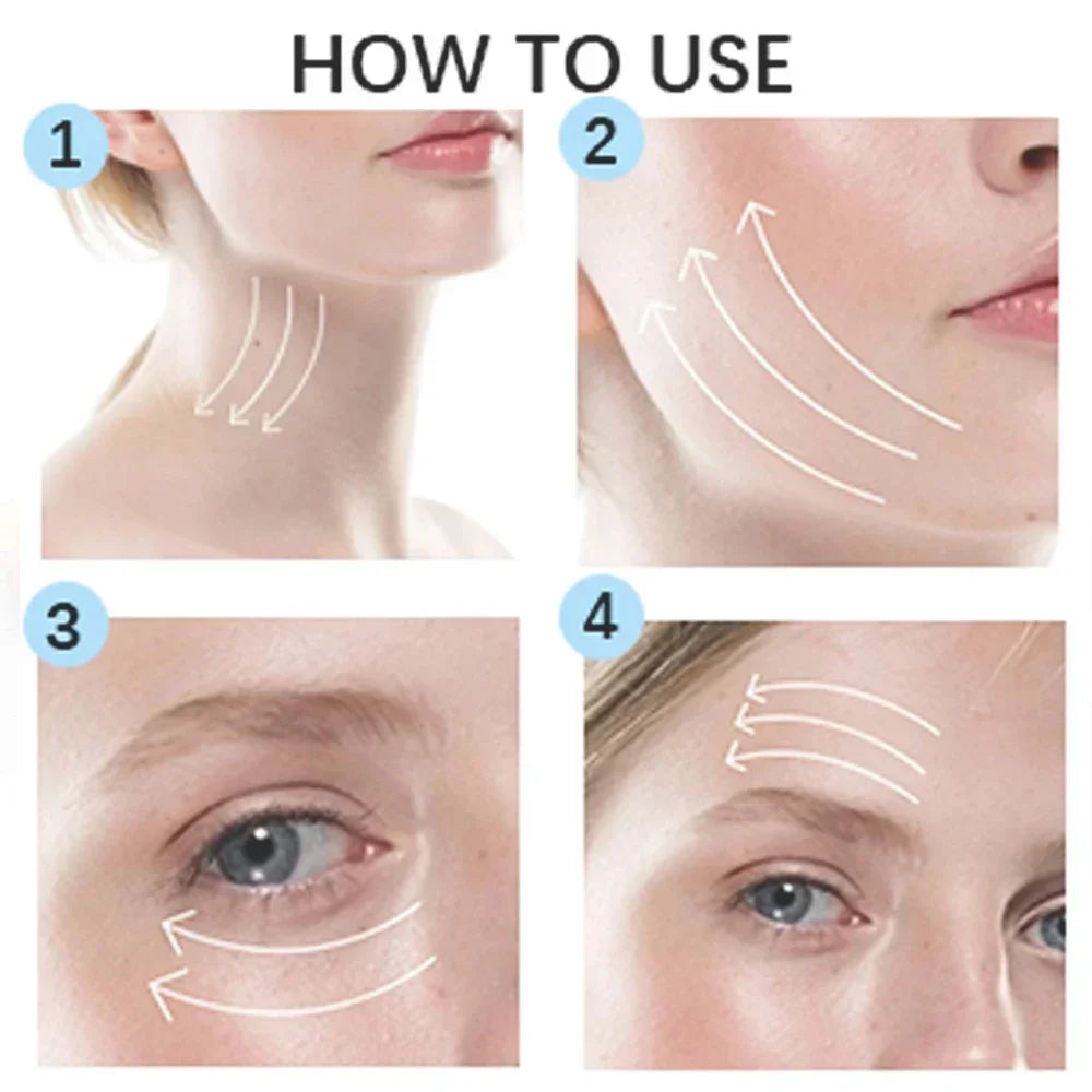 Rouleau de glace pour massage facial – Masseur en acier inoxydable, soulagement des poches, anti-rides, soin de la peau