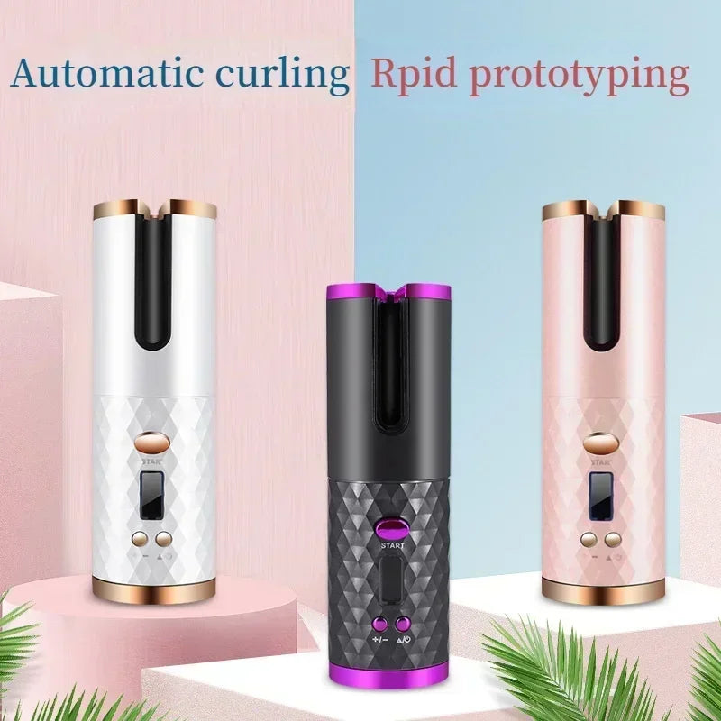 Fer à boucler automatique sans fil portable – 3 couleurs, charge USB, anti-brûlure, pour coiffage