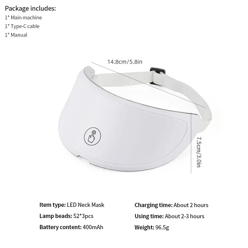 Machine de beauté faciale LED 7 couleurs sans fil – Masque rajeunissant pour le visage et le cou, resserrement de la peau