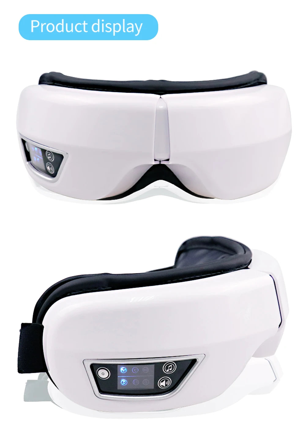 Masseur oculaire intelligent 6D à vibration – Airbag, compression, soin des yeux, musique Bluetooth, masque de sommeil