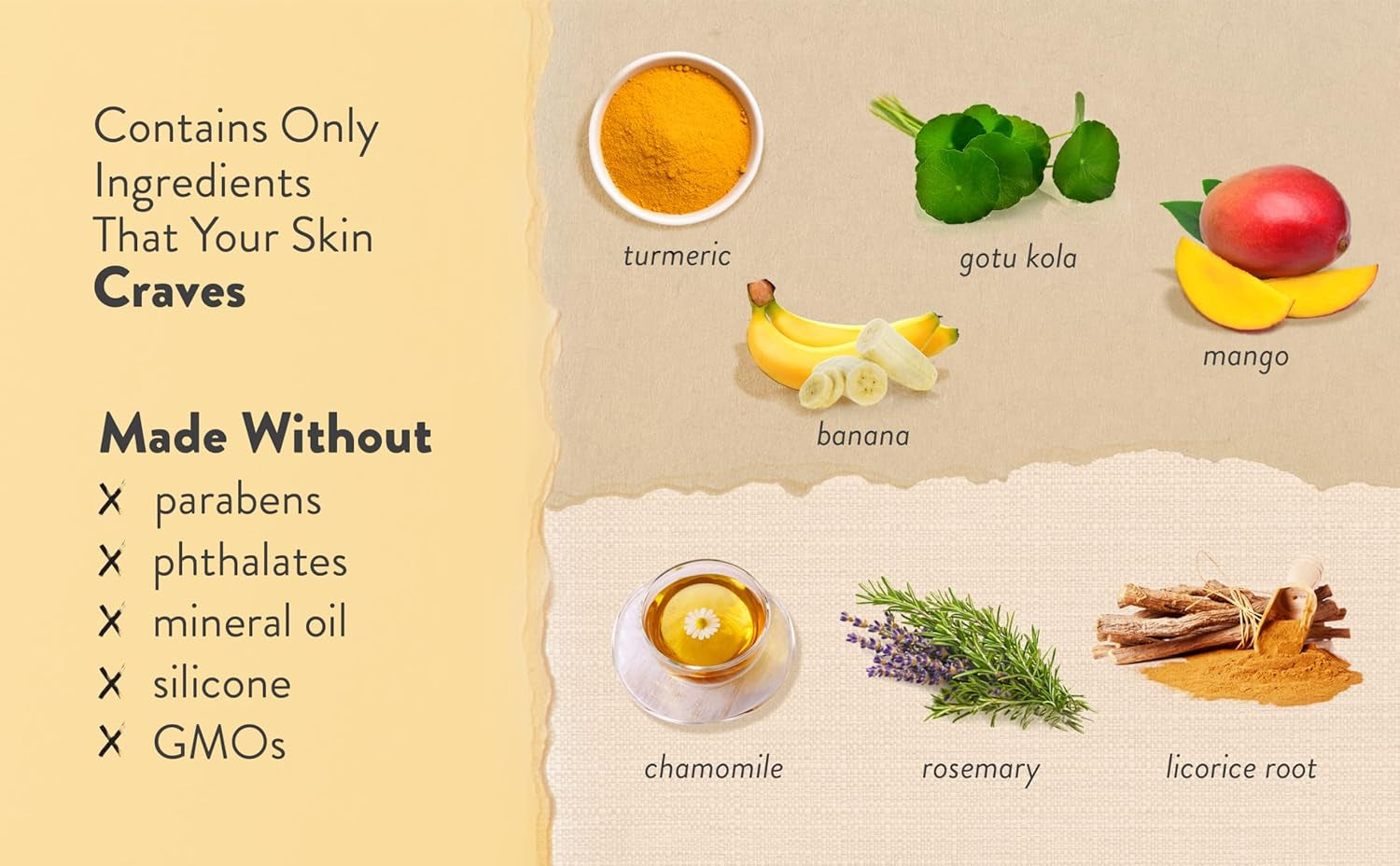 Turmeric Banana Mango Face Moisturizer - Luscious Creamy Nutrient-Rich Natural Daily Facial Cream W Chamomile & Rosemary - Vegan Anti-Aging Lotion for Wrinkles & Fine Lines