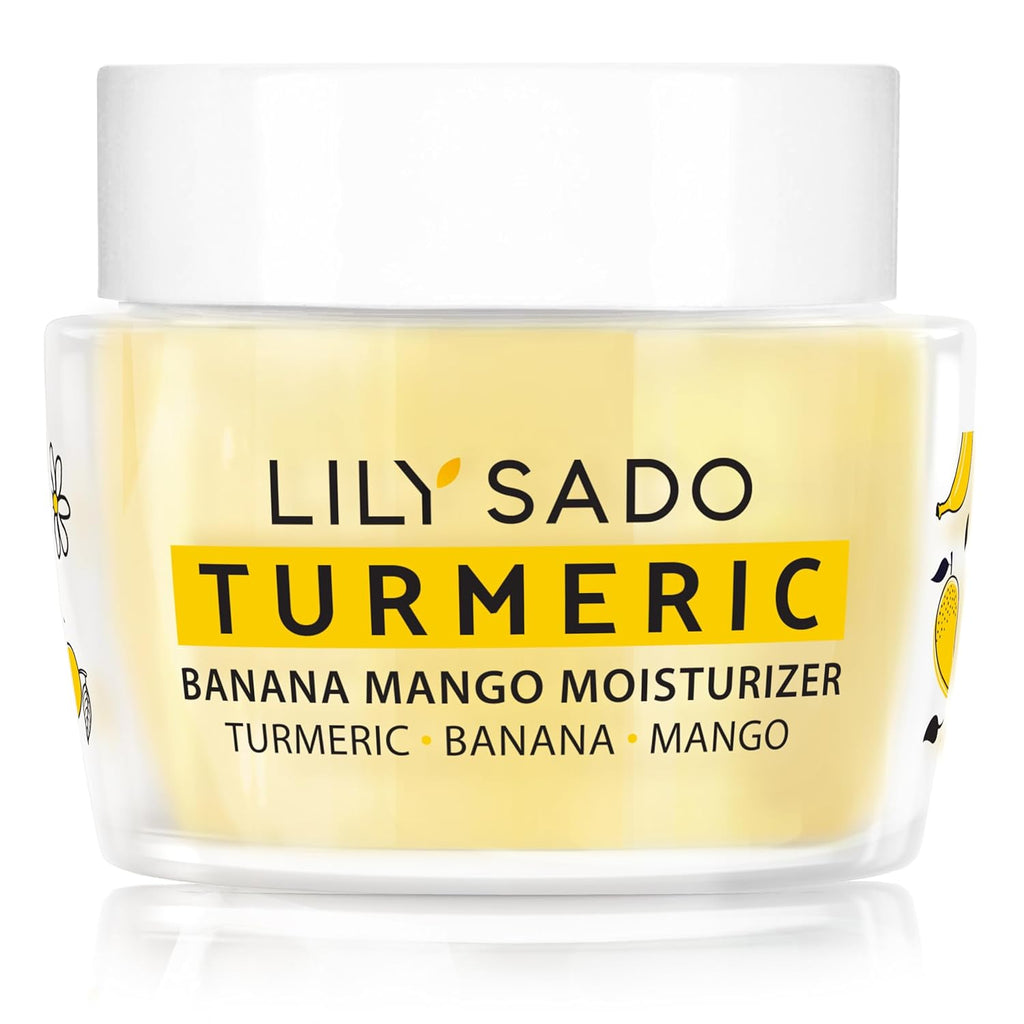 Turmeric Banana Mango Face Moisturizer - Luscious Creamy Nutrient-Rich Natural Daily Facial Cream W Chamomile & Rosemary - Vegan Anti-Aging Lotion for Wrinkles & Fine Lines