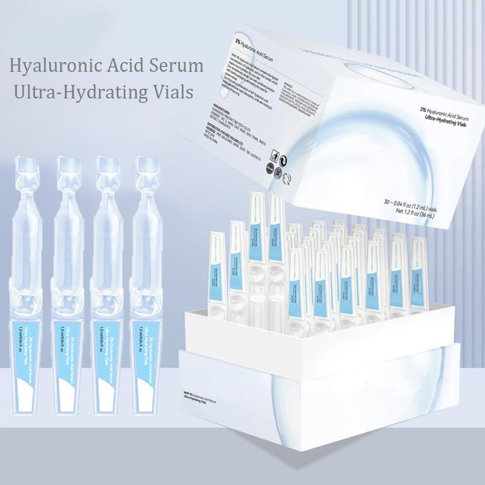 Turmskin Serum, Turmskin Hyaluronic Acid Serum, Hyaluronic Acid Tubes, 3% Hyaluronic Acid Serum Ultra-Hydrating Vials, Turmskin Serum Tubes, Ultra Hydrating Serum (3Pcs)